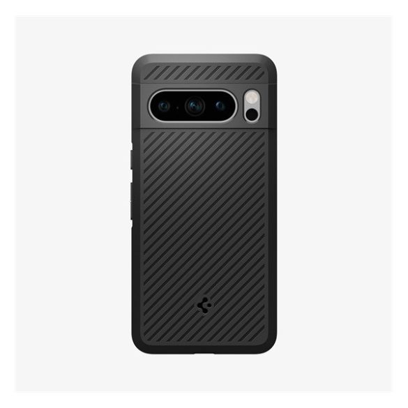 Google Pixel 8, Szilikon tok, Spigen Core Armor, karbon minta, fekete