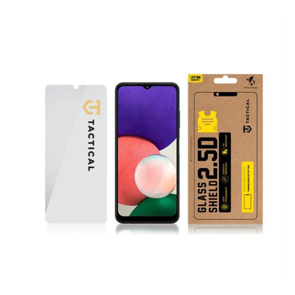 Samsung Galaxy A22 4G SM-A225F, Kijelzővédő fólia, ütésálló fólia (az íves részre NEM hajlik rá!), Tempered Glass (edzett üveg), Tactical Glass Shield 2.5D, Clear