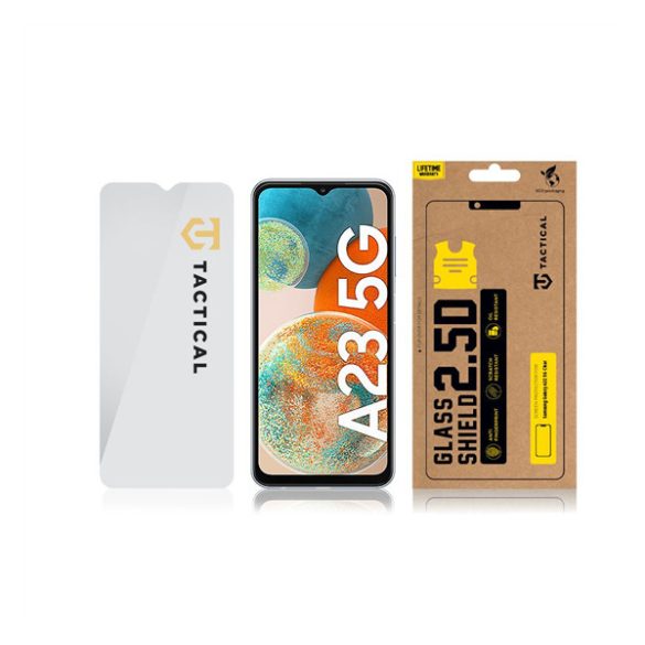 Samsung Galaxy A22 5G SM-A226B, Kijelzővédő fólia, ütésálló fólia (az íves részre NEM hajlik rá!), Tempered Glass (edzett üveg), Tactical Glass Shield 2.5D, Clear