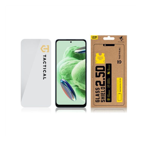 Xiaomi Redmi Note 12 4G / Redmi Note 12 5G / Poco X5 5G, Kijelzővédő fólia, ütésálló fólia (az íves részre NEM hajlik rá!), Tempered Glass (edzett üveg), Tactical Glass Shield 2.5D, Clear