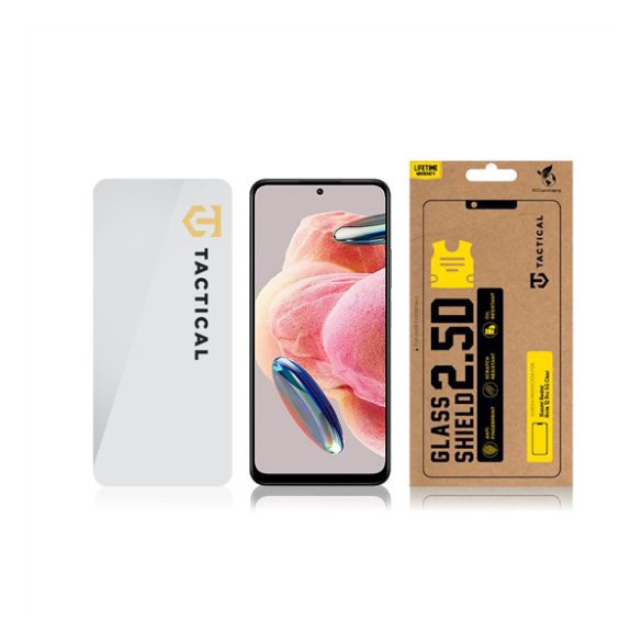 Xiaomi Redmi Note 12 Pro 5G / 12 Pro Plus 5G / Poco X5 Pro 5G, Kijelzővédő fólia, ütésálló fólia (az íves részre NEM hajlik rá!), Tempered Glass (edzett üveg), Tactical Glass Shield 2.5D, Clear