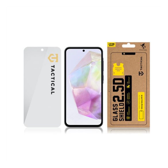 Samsung Galaxy A35 5G SM-A356B, Kijelzővédő fólia, ütésálló fólia (az íves részre NEM hajlik rá!), Tempered Glass (edzett üveg), Tactical Glass Shield 2.5D, Clear