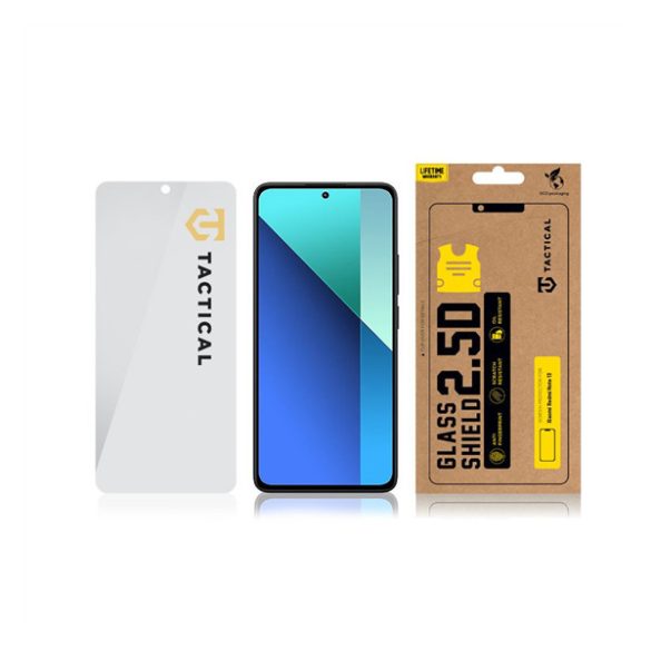 Xiaomi Redmi Note 13 5G / Note 13 Pro 4G / Poco M6 Pro 4G, Kijelzővédő fólia, ütésálló fólia (az íves részre NEM hajlik rá!), Tempered Glass (edzett üveg), Tactical Glass Shield 2.5D, Clear