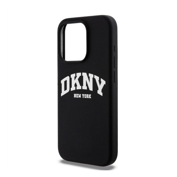 DKNY Liquid Silicone Arch Logo iPhone 15 Pro Magsafe tok, fekete