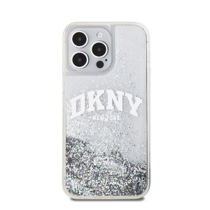 DKNY Liquid Glitter Arch Logo iPhone 15 Pro tok Max tok, átlátszó