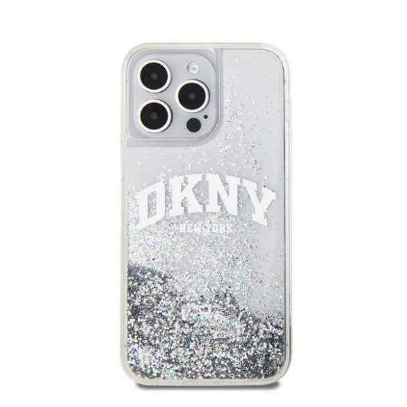 DKNY Liquid Glitter Arch Logo iPhone 15 Pro tok Max tok, átlátszó