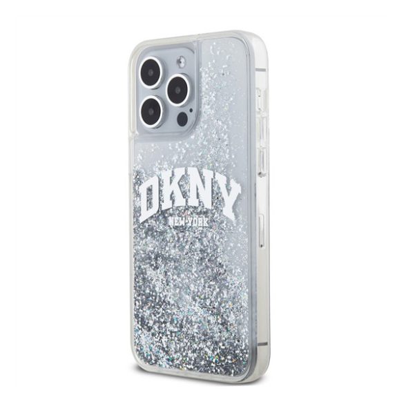 DKNY Liquid Glitter Arch Logo iPhone 15 Pro tok Max tok, átlátszó