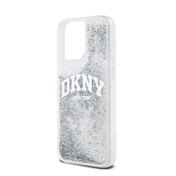 DKNY Liquid Glitter Arch Logo iPhone 15 Pro tok Max tok, átlátszó