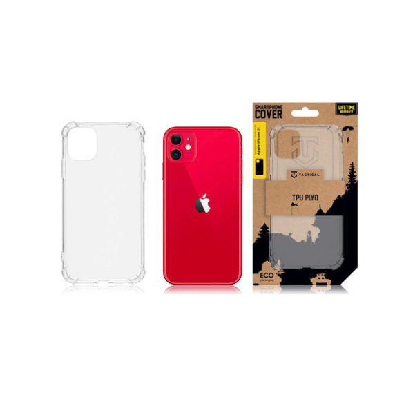 Apple iPhone 11, Szilikon tok, légpárnás sarok, Tactical TPU Plyo, átlátszó