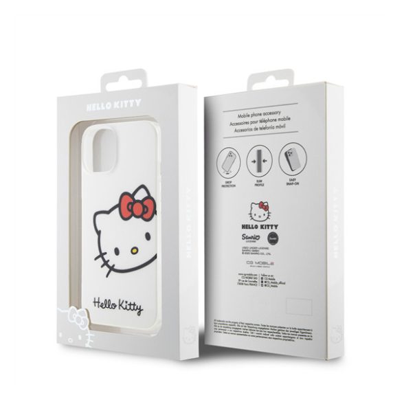 Hello Kitty IML Head Logo Apple Iphone 13 hátlap tok, fehér