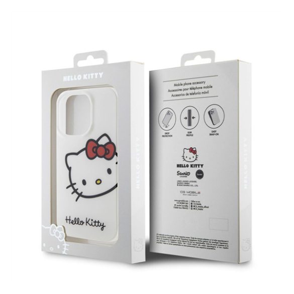 Hello Kitty IML Head Logo Apple Iphone 15 Pro hátlap tok, fehér