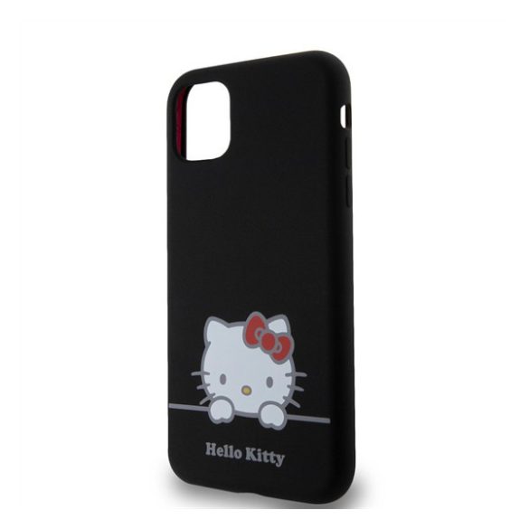 Hello Kitty Liquid Silicone Daydreaming Logo Apple Iphone 11 hátlap tok, fekete