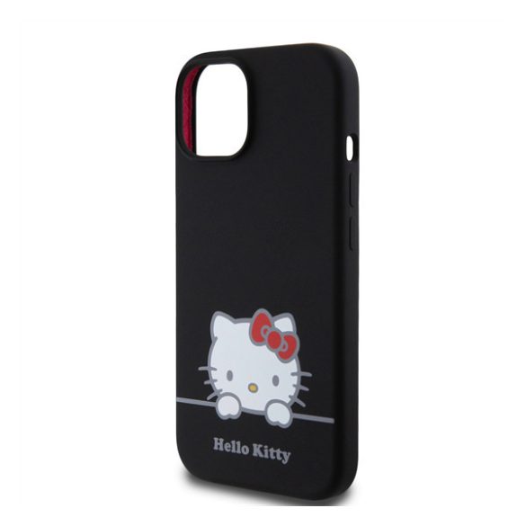 Hello Kitty Liquid Silicone Daydreaming Logo Apple Iphone 15 hátlap tok, fekete