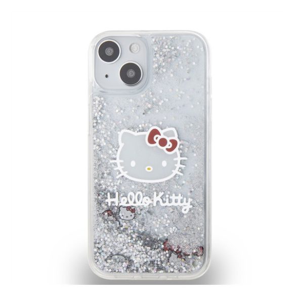 Hello Kitty Liquid Glitter Electroplating Head Logo Apple Iphone 12/12 Pro hátlap tok, átlátszó