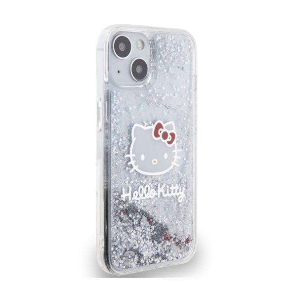 Hello Kitty Liquid Glitter Electroplating Head Logo Apple Iphone 12/12 Pro hátlap tok, átlátszó