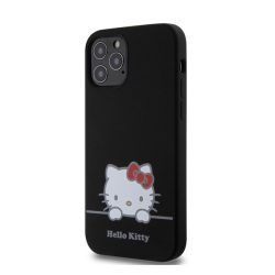   Hello Kitty Liquid Silicone Daydreaming Logo Apple Iphone 12/12 Pro hátlap tok, fekete