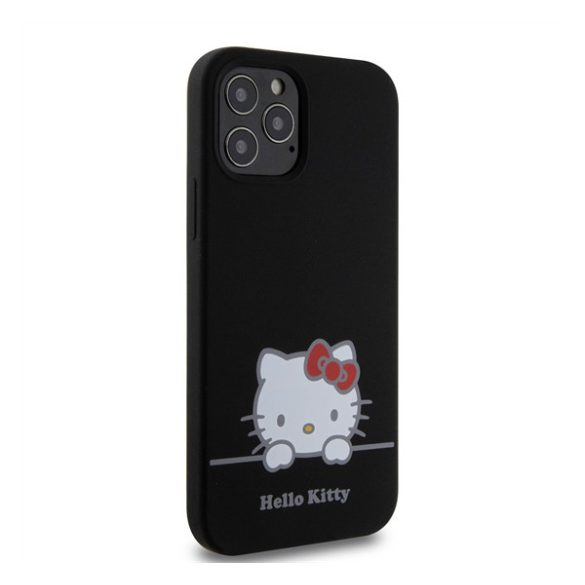 Hello Kitty Liquid Silicone Daydreaming Logo Apple Iphone 12/12 Pro hátlap tok, fekete