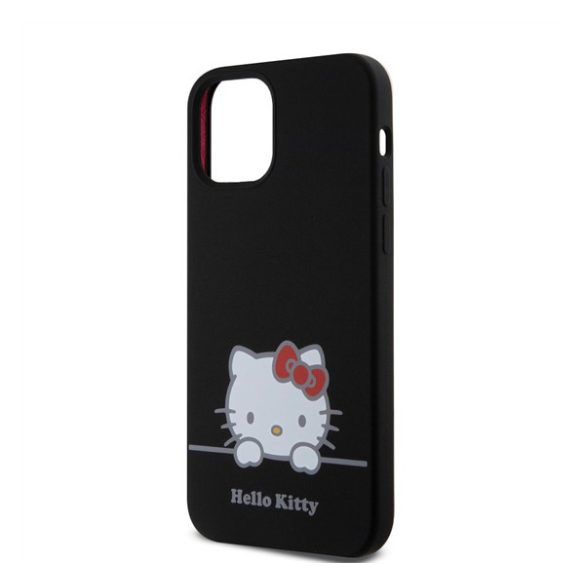 Hello Kitty Liquid Silicone Daydreaming Logo Apple Iphone 12/12 Pro hátlap tok, fekete