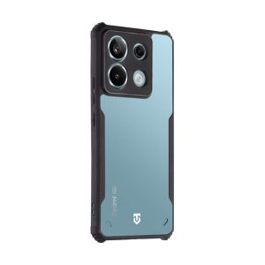 Xiaomi Redmi Note 13 Pro 5G / Poco X6 5G, Szilikon tok, közepesen ütésálló, légpárnás sarok, Tactical Quantum Stealth, átlátszó/fekete