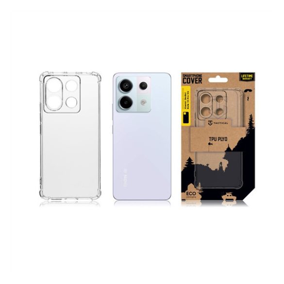 Xiaomi Redmi Note 13 Pro 5G / Poco X6 5G, Szilikon tok, légpárnás sarok, Tactical TPU Plyo, átlátszó