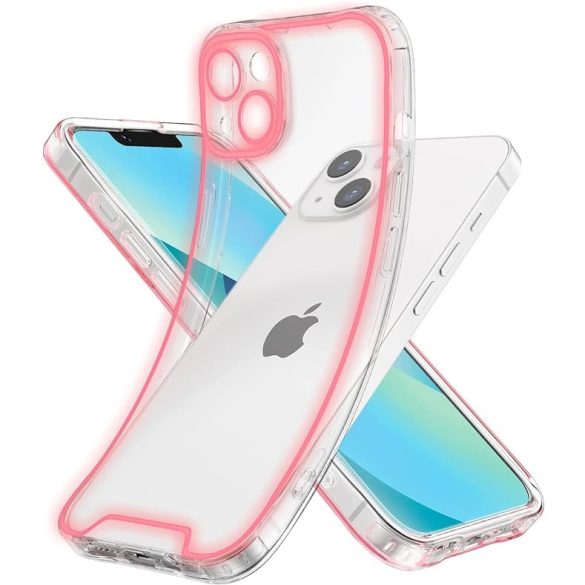 Apple iPhone 11, Szilikon tok, foszforeszkáló, sötétben világító, átlátszó/rózsaszín