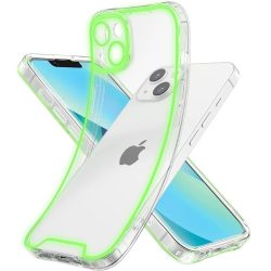   Apple iPhone 12 Pro, Szilikon tok, foszforeszkáló, sötétben világító, átlátszó/zöld