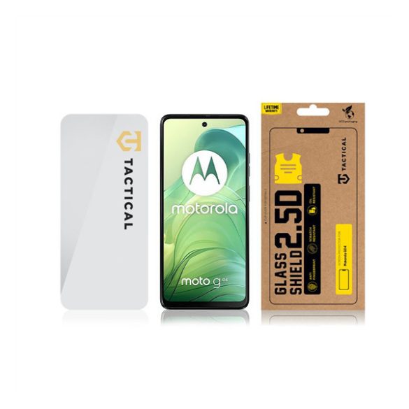 Motorola Moto G04 / G24 / G24 Power, Kijelzővédő fólia, ütésálló fólia (az íves részre NEM hajlik rá!), Tempered Glass (edzett üveg), Tactical Glass Shield 2.5D, Clear