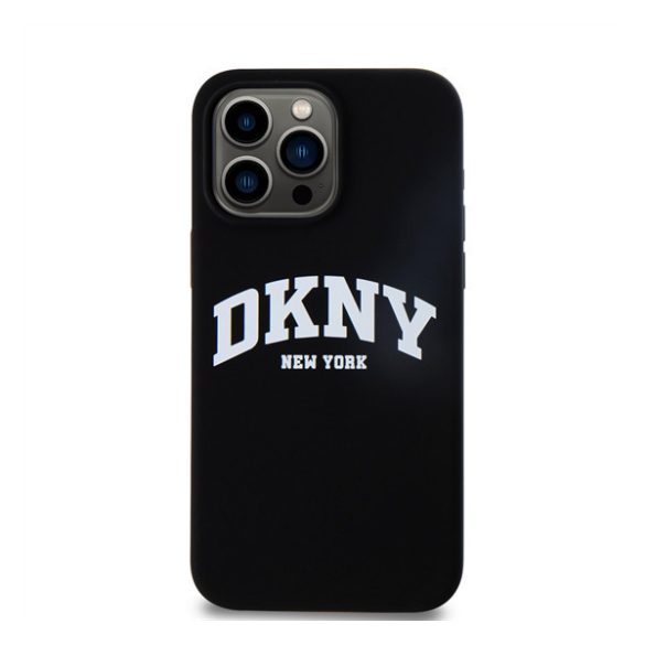 DKNY Liquid Silicone Arch Logo iPhone 15 Pro Max MagSafe hátlap tok, fekete