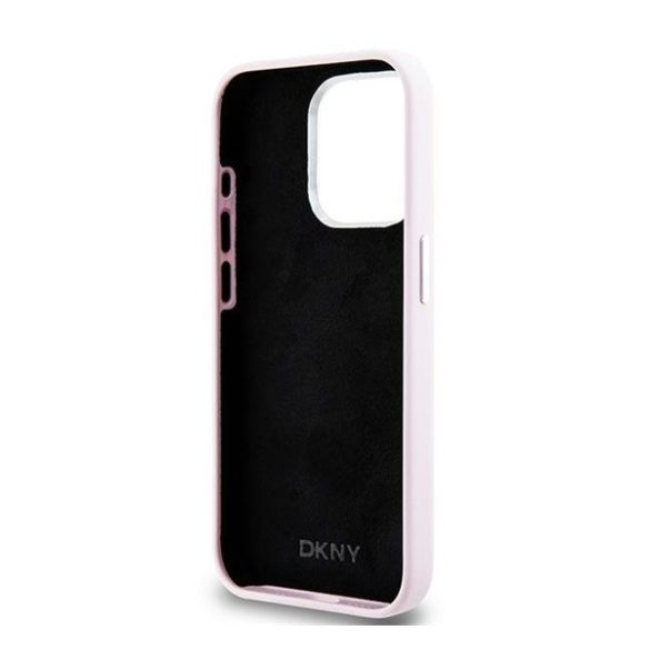 DKNY Liquid Silicone Small Metal Logo Apple iPhone 14 Pro Magsafe hátlap tok, rózsaszín