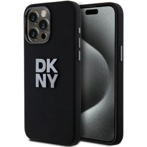 DKNY Liquid Silicone Metal Logo Apple iPhone 15 Pro Max hátlap tok, fekete