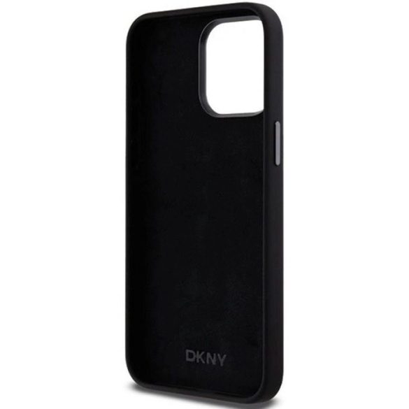 DKNY Liquid Silicone Metal Logo Apple iPhone 15 Pro Max hátlap tok, fekete