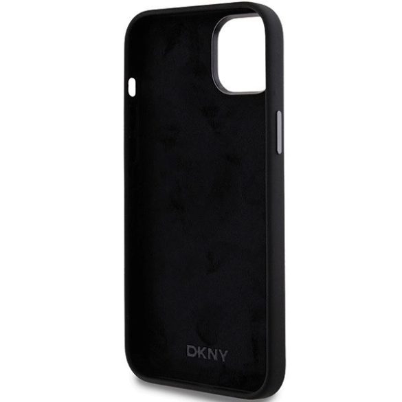 DKNY Liquid Silicone Metal Logo Apple iPhone 15 / 14 / 13 hátlap tok, fekete