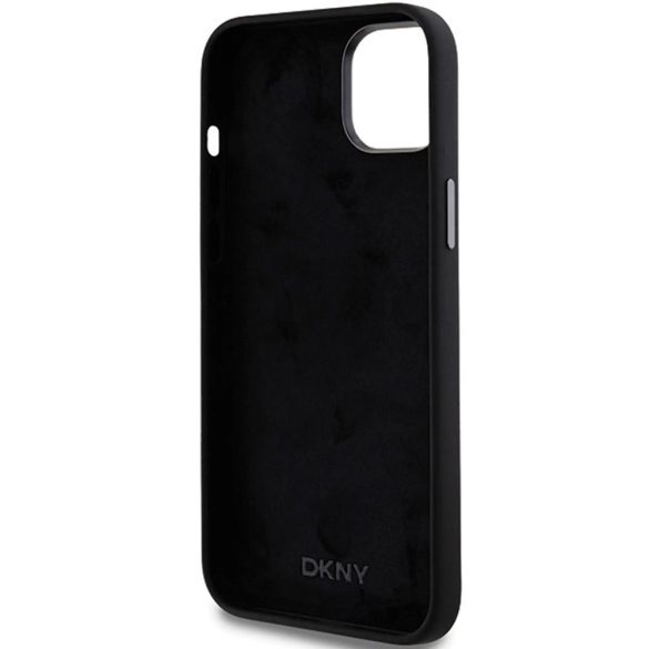 DKNY Liquid Silicone Metal Logo Apple iPhone 15 Plus / 14 Plus hátlap tok, fekete