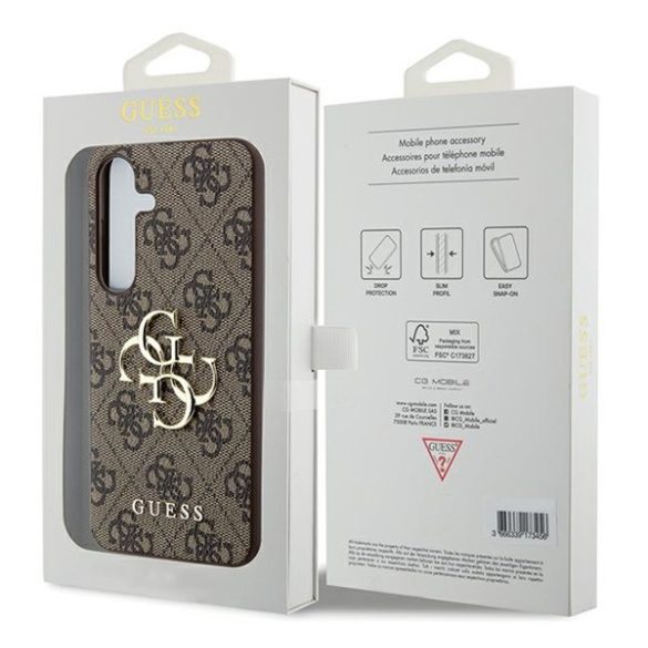 Guess 4G Big Metal Logo Samsung Galaxy A55 hátlap tok, barna