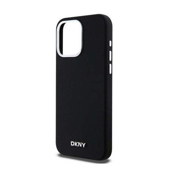 DKNY Liquid Silicone Small Metal Logo Apple iPhone 14 Pro Max Magsafe hátlap tok, fekete