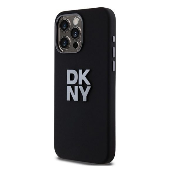 DKNY Liquid Silicone Metal Logo Apple iPhone 15 Pro hátlap tok, fekete