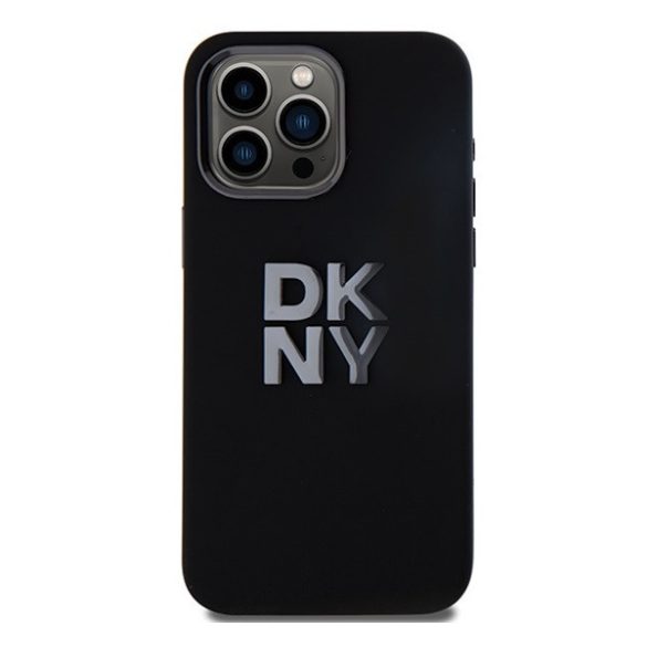 DKNY Liquid Silicone Metal Logo Apple iPhone 15 Pro hátlap tok, fekete