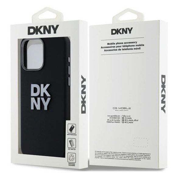 DKNY Liquid Silicone Metal Logo Apple iPhone 15 Pro hátlap tok, fekete