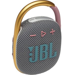 Bluetooth hordozható hangszóró, 5W, v5.1, felakasztható, vízálló, JBL Clip 4, szürke