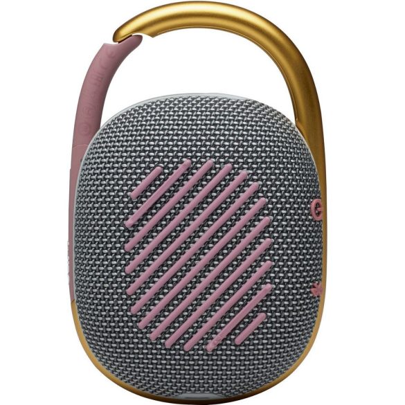 Bluetooth hordozható hangszóró, 5W, v5.1, felakasztható, vízálló, JBL Clip 4, szürke