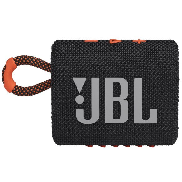 Bluetooth hordozható hangszóró, 4.2W, v5.1, felakasztható, vízálló, JBL Go 3, fekete/narancssárga