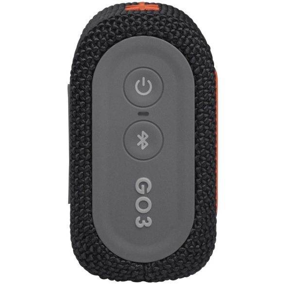 Bluetooth hordozható hangszóró, 4.2W, v5.1, felakasztható, vízálló, JBL Go 3, fekete/narancssárga