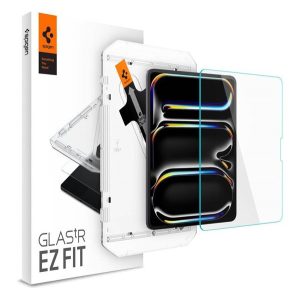 Apple iPad Pro 11 (2024), Kijelzővédő fólia, ütésálló fólia, Tempered Glass (edzett üveg), Spigen Ez Fit, Clear