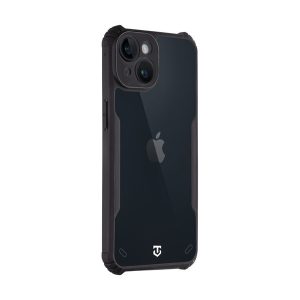 Apple iPhone 14, Szilikon tok, közepesen ütésálló, légpárnás sarok, Tactical Quantum Stealth, átlátszó/fekete