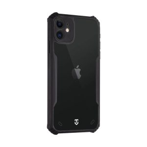 Apple iPhone 11, Szilikon tok, közepesen ütésálló, légpárnás sarok, Tactical Quantum Stealth, átlátszó/fekete