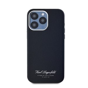 Karl Lagerfeld Grained PU Hotel RSG iPhone 15 Pro Max hátlap tok, fekete