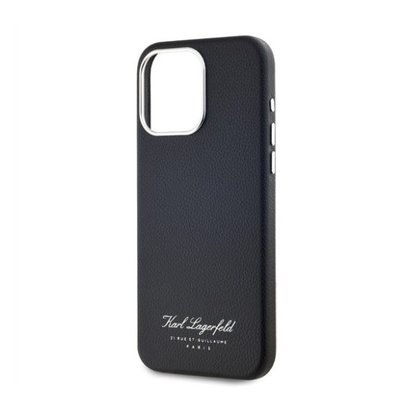 Karl Lagerfeld Grained PU Hotel RSG iPhone 15 Pro Max hátlap tok, fekete