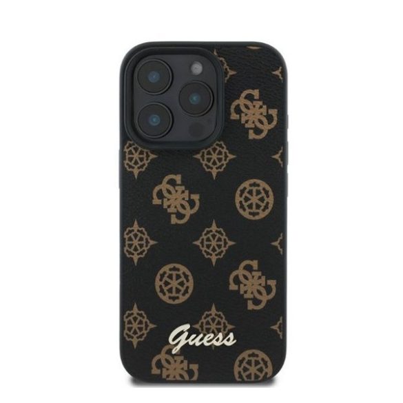 Guess Peony Script Apple iPhone 16 Pro Max Magsafe kompatibilis hátlap tok, fekete