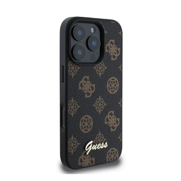 Guess Peony Script Apple iPhone 16 Pro Max Magsafe kompatibilis hátlap tok, fekete