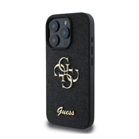 Guess Fixed Glitter Big 4G Apple iPhone 16 Pro hátlap tok, fekete